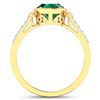 Image 4 : 14KT Yellow Gold 1.53ctw Zambian Emerald and Diamond Ring