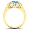 Image 4 : 14KT Yellow Gold 2.3ct Aquamarine and Diamond Ring