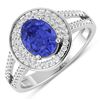 Image 1 : 14KT White Gold 1.09ctw Tanzanite and Diamond Ring