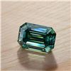 Image 3 : Large 5.35 Ct Green Emerald Cut Fire Moissanite Solitaire