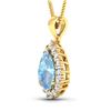 Image 2 : 14KT Yellow Gold 2.3ctw Aquamarine and Diamond Pendant