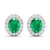 Image 1 : 14KT Yellow Gold 2ctw Zambian Emerald and Diamond Earrings
