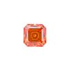 Image 1 : Large 5 Ct VVS1 Deep Orange Asscher Cut Fire Moissanite
