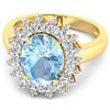 Image 3 : 14KT Yellow Gold 2.90ct Aquamarine and Diamond Ring
