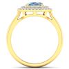 Image 4 : 14KT Yellow Gold 1.28ct Aquamarine and Diamond Ring