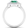 Image 4 : 14KT White Gold 1.53ct Zambian Emerald and Diamond Ring