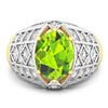 Image 3 : 14KT Yellow Gold 2.3ctw Peridot and Diamond Ring
