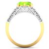 Image 4 : 14KT Yellow Gold 2.3ctw Peridot and Diamond Ring