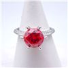 Image 1 : Plated 14KT White Gold 3 Ct VVS1 Bright Red Fire Moissanite Ring