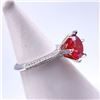 Image 2 : Plated 14KT White Gold 3 Ct VVS1 Bright Red Fire Moissanite Ring
