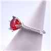 Image 4 : Plated 14KT White Gold 3 Ct VVS1 Bright Red Fire Moissanite Ring