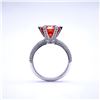 Image 5 : Plated 14KT White Gold 3 Ct VVS1 Bright Red Fire Moissanite Ring
