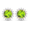 Image 1 : 14KT Yellow Gold 1.72ctw Peridot Topaz and Diamond Earrings
