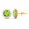 Image 4 : 14KT Yellow Gold 1.72ctw Peridot Topaz and Diamond Earrings