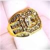 Image 1 : Men's 14 Kt Yellow Gold Plate 4.65 Cttw Lab Simulated Diamond Ring