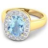 Image 2 : 14KT Yellow Gold 3ct Aquamarine and Diamond Ring