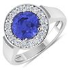 Image 1 : 14KT White Gold 2.02ct Tanzanite and Diamond Ring