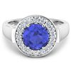 Image 2 : 14KT White Gold 2.02ct Tanzanite and Diamond Ring