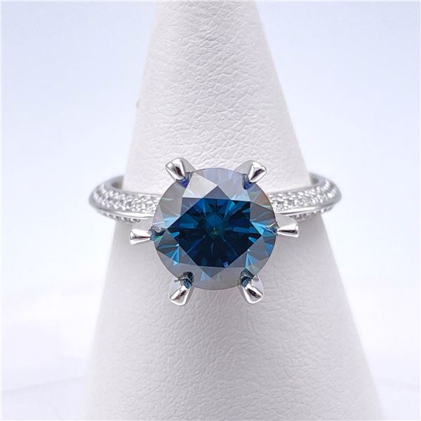 Stunning 3 Ct VVs1 Simulated Blue Kashmir Sapphire Ring