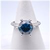 Image 1 : Stunning 3 Ct VVs1 Simulated Blue Kashmir Sapphire Ring