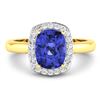 Image 3 : 14KT Yellow Gold 2.02ctw Tanzanite and Diamond Ring