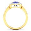 Image 4 : 14KT Yellow Gold 2.02ctw Tanzanite and Diamond Ring