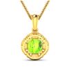 Image 2 : 14KT Yellow Gold 2.02ctw Peridot and Diamond Pendant