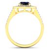 Image 4 : 14KT Yellow Gold 1.3ctw Blue Sapphire and Diamond Ring