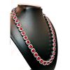 Image 2 : 14 Kt White Gold Plated Huge 98.3 Gram Simulated Ruby Diamond Tennis Necklace