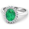 Image 3 : 14KT White Gold 1.ct Zambian Emerald and Diamond Ring