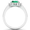 Image 4 : 14KT White Gold 1.ct Zambian Emerald and Diamond Ring