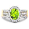 Image 3 : 14KT Yellow Gold 1.6ctw Peridot and Diamond Ring