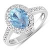 Image 1 : 14KT White Gold 1.28ctw Aquamarine and Diamond Ring