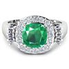 Image 2 : 14KT White Gold 2.07ct Zambian Emerald and Diamond Ring