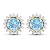 Image 1 : 14KT Yellow Gold 1.3ctw Aquamarine and Diamond Earrings