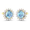 Image 2 : 14KT Yellow Gold 1.3ctw Aquamarine and Diamond Earrings