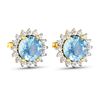 Image 3 : 14KT Yellow Gold 1.3ctw Aquamarine and Diamond Earrings