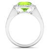Image 4 : 14KT White Gold 3.85ctw Peridot and Diamond Ring
