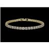 Image 1 : 14KT Yellow Gold Plated Lab Simulated Diamond Tennis Bracelet