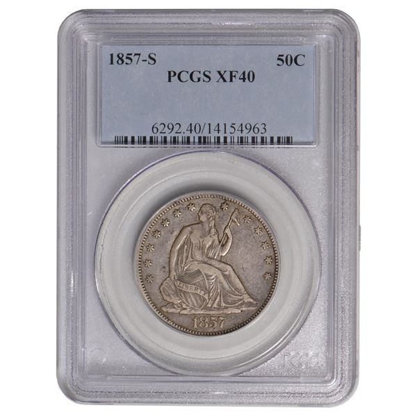 1857-S Seated Liberty Half Dollar PCGS XF40