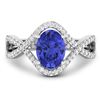 Image 3 : 14KT White Gold 1.09ctw Tanzanite and Diamond Ring