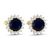 Image 3 : 14KT Yellow Gold 2.2ctw Blue Sapphire and Diamond Earrings