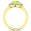 Image 4 : 14KT Yellow Gold 1.6ctw Peridot and Diamond Ring