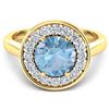 Image 2 : 14KT Yellow Gold 1.9ct Aquamarine and Diamond Ring