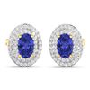 Image 2 : 14KT Yellow Gold 0.76ctw Tanzanite and Diamond Earrings