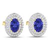 Image 3 : 14KT Yellow Gold 0.76ctw Tanzanite and Diamond Earrings