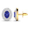 Image 4 : 14KT Yellow Gold 0.76ctw Tanzanite and Diamond Earrings