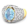 Image 2 : 14KT Yellow Gold 1.9ctw Aquamarine and Diamond Ring