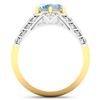 Image 4 : 14KT Yellow Gold 1.9ctw Aquamarine and Diamond Ring