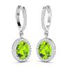 Image 2 : 14KT White Gold 2.1ctw Peridot Topaz and Diamond Earrings